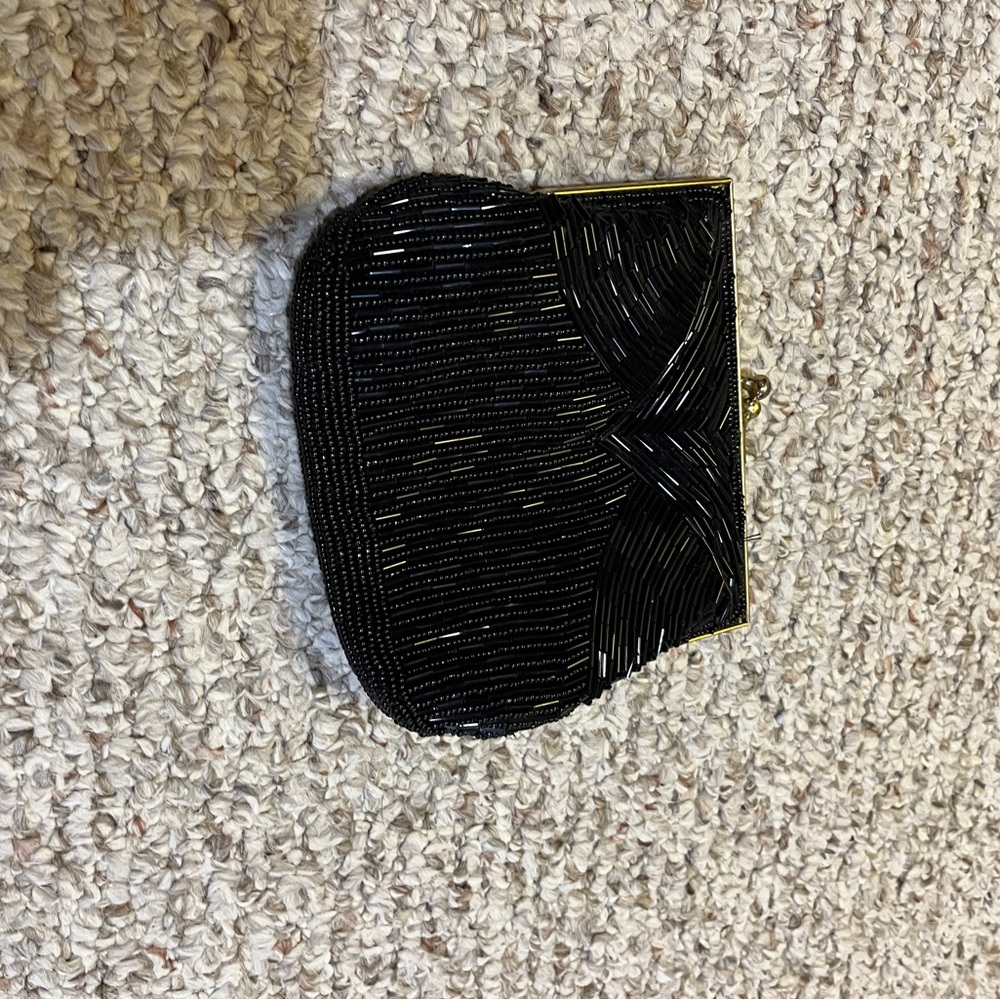 Black Sparkly Crescent Clutch